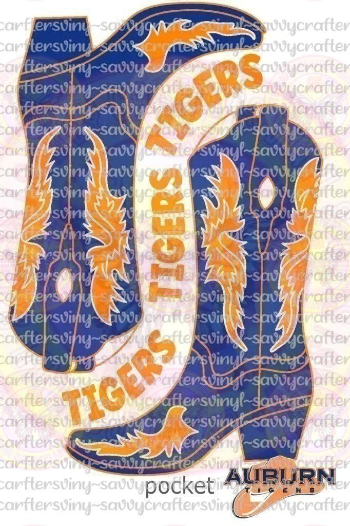 Tigers and My Boots w/pocket - Savvy Crafters Vinyl & Gifts