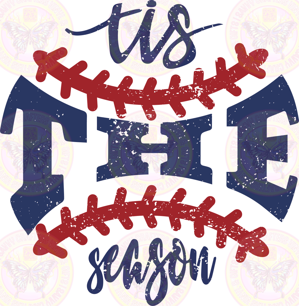 Tis the Season Baseball Distressed - Savvy Crafters Vinyl & Gifts