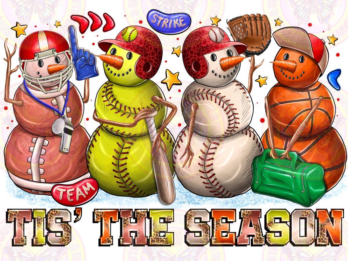 Tis The Season Sports Snowman - Savvy Crafters Vinyl & Gifts