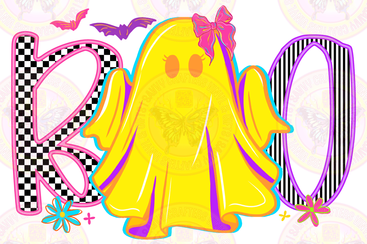 Too Cute Boo Neon - Savvy Crafters Vinyl & Gifts