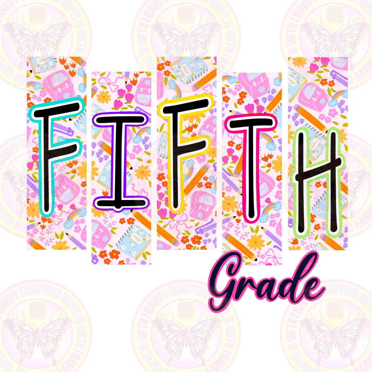 Trendy Two Tone Letters on Pastel Pattern - Savvy Crafters Vinyl & Gifts