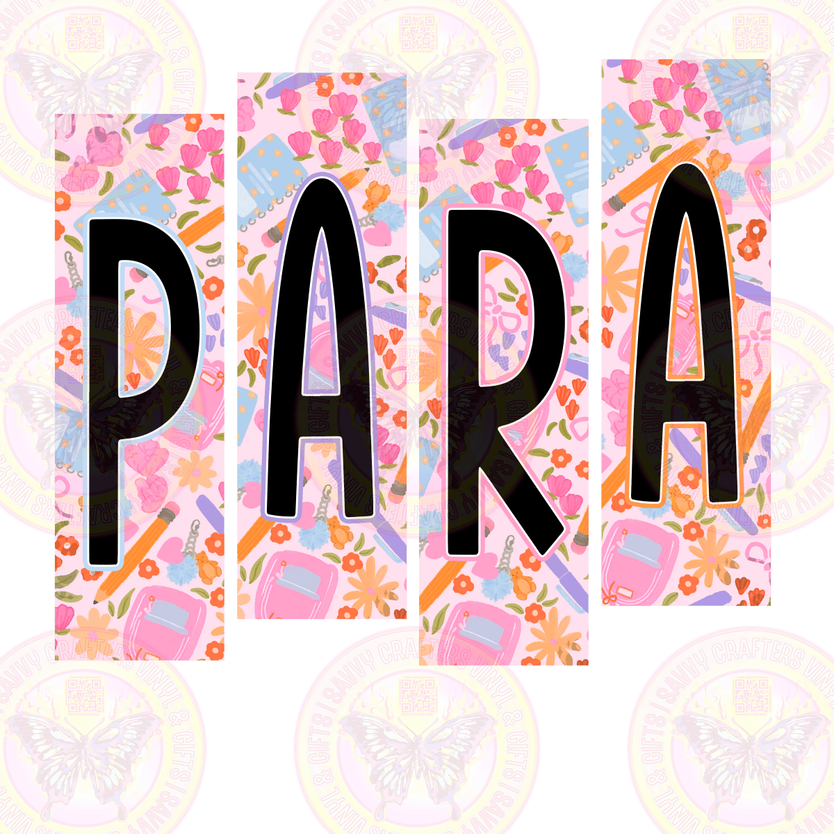 Two Tone Letters PARA - Savvy Crafters Vinyl & Gifts