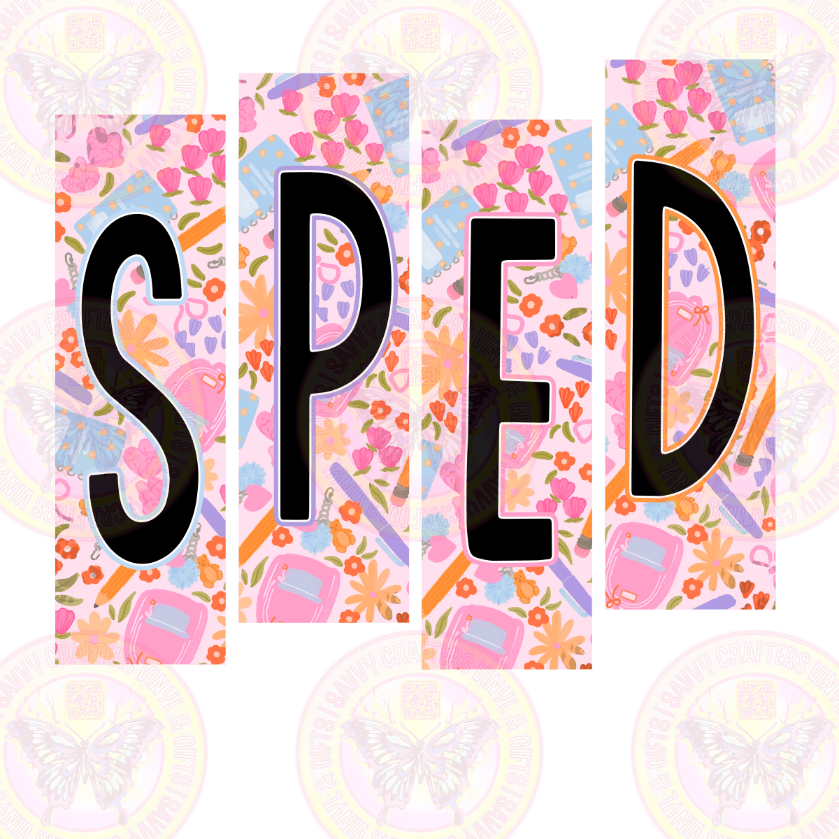 Two Tone Letters SPED - Savvy Crafters Vinyl & Gifts