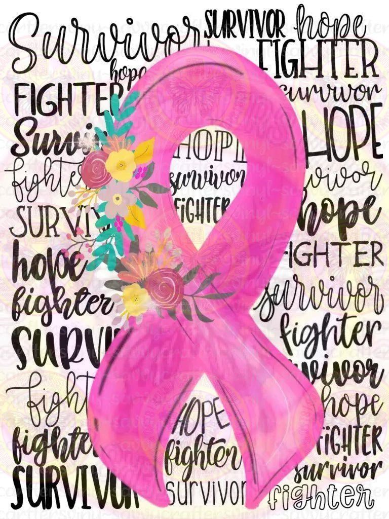 Typography Survivor Ribbon - Savvy Crafters Vinyl & Gifts