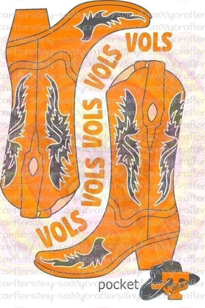 Vols and My Boots w/pocket - Savvy Crafters Vinyl & Gifts