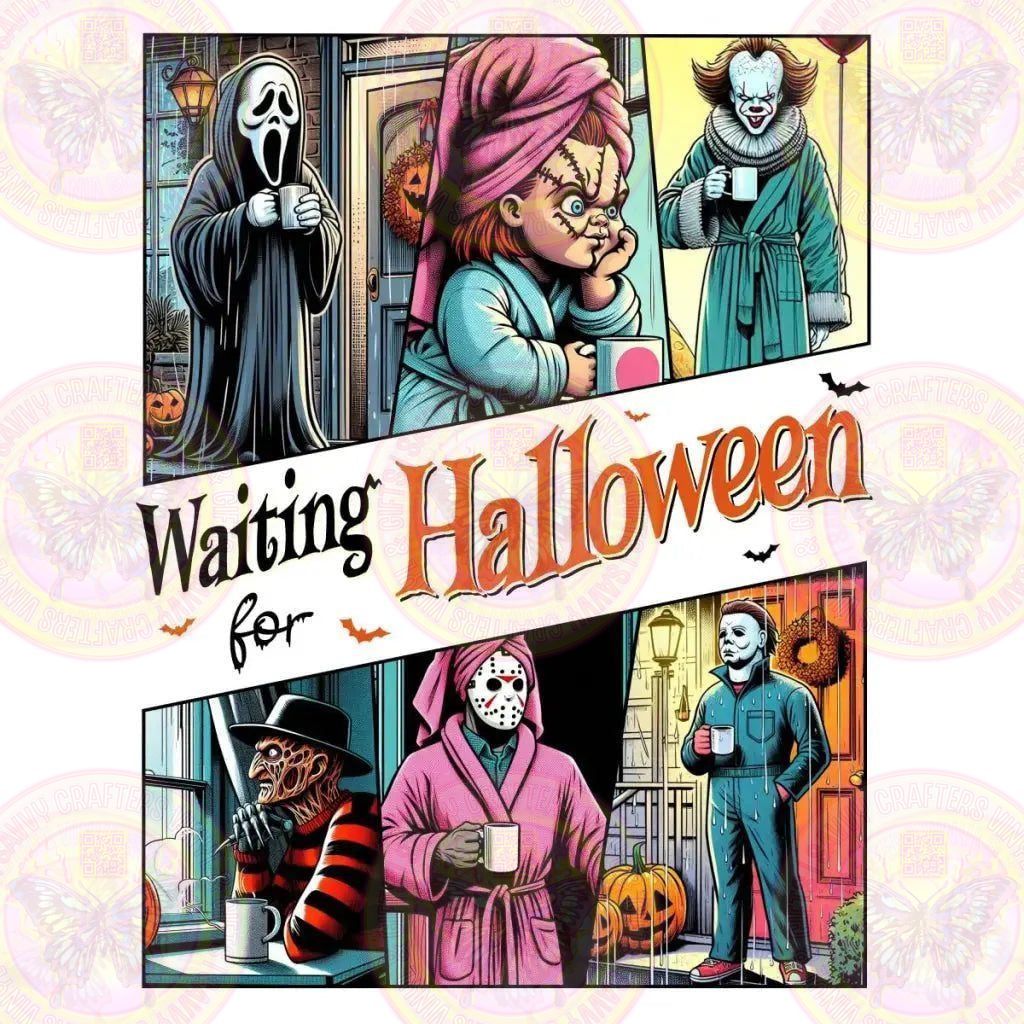 Waiting for Halloween Funny Boys of Horror Coffee - Savvy Crafters Vinyl & Gifts