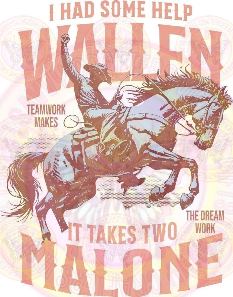 Wallen Malone Peach Teal DTF or Sublimation Transfer - Savvy Crafters Vinyl & Gifts