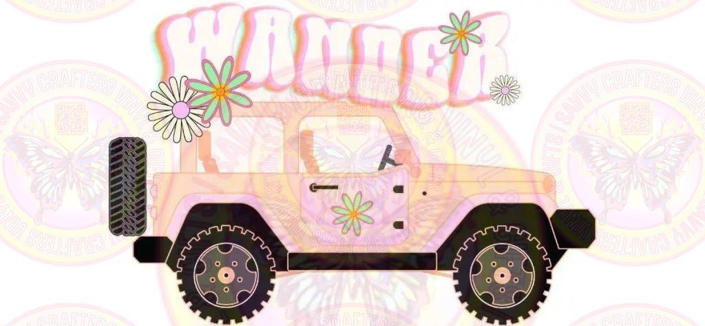 Wander Pink Jeep - Savvy Crafters Vinyl & Gifts