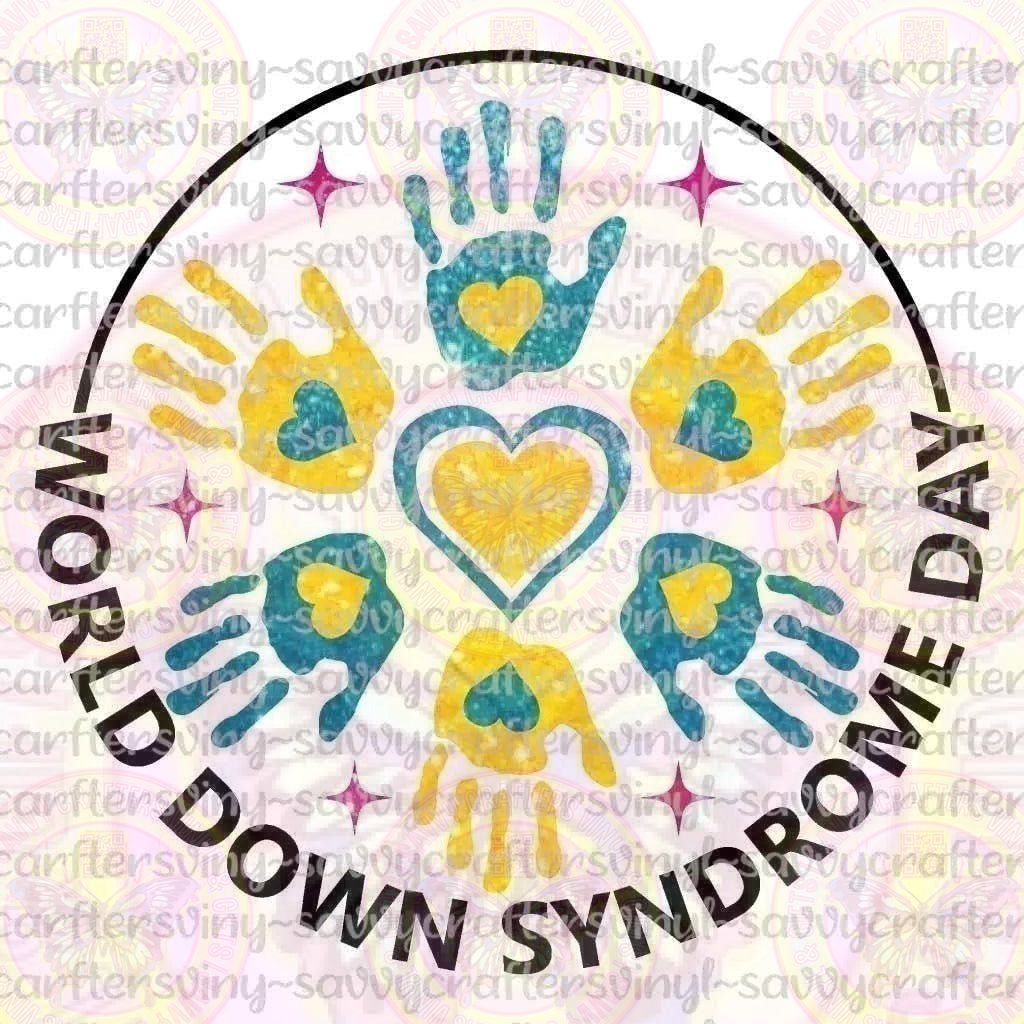 World Down syndrome Day Glitter Black Letters - Savvy Crafters Vinyl & Gifts