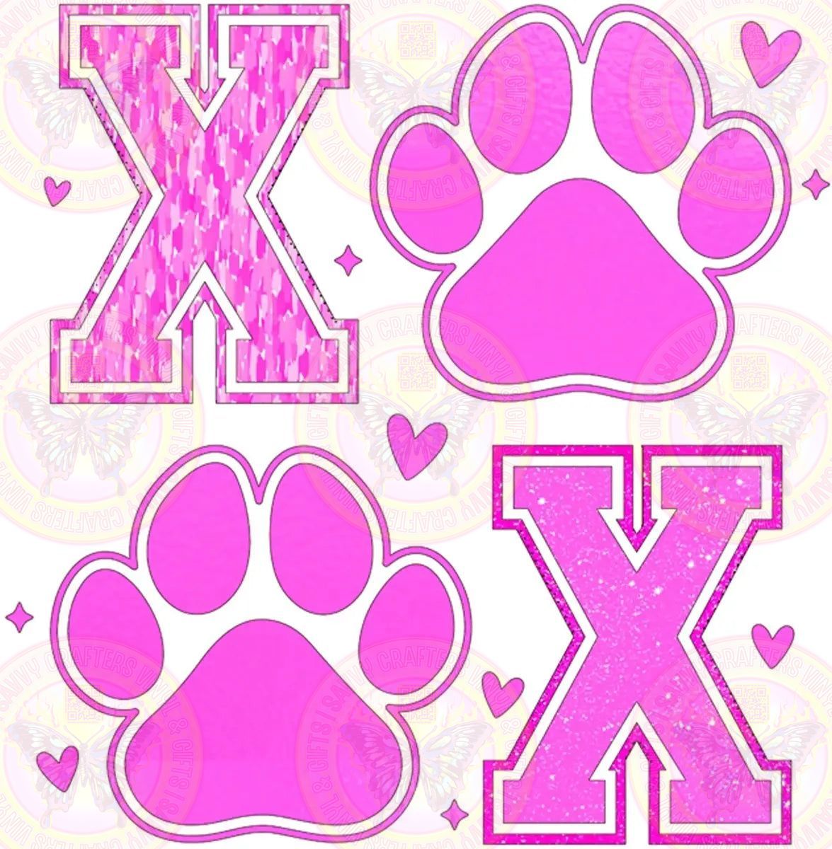 XOXO Paw Prints Transfer - Savvy Crafters Vinyl & Gifts