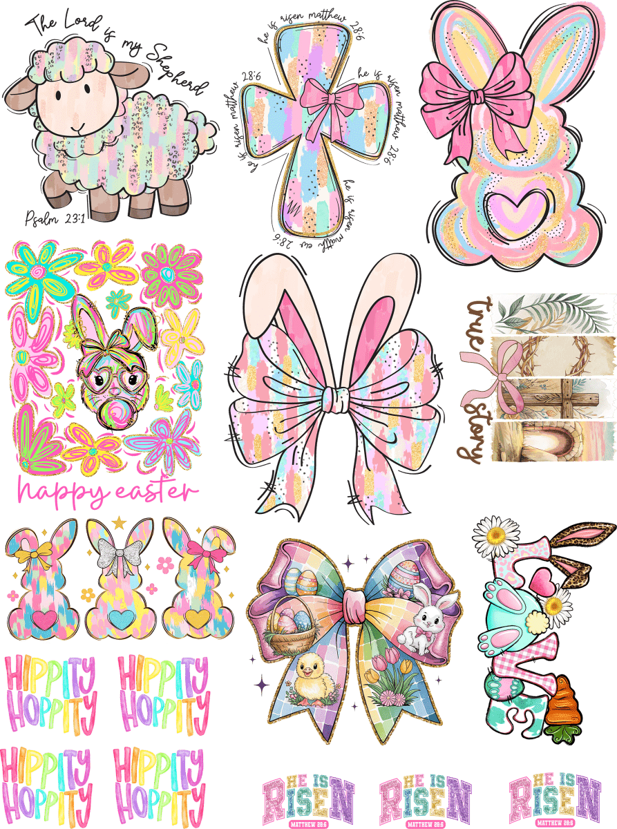 Youth Gang Sheet Hippity Pastel - Savvy Crafters Vinyl & Gifts