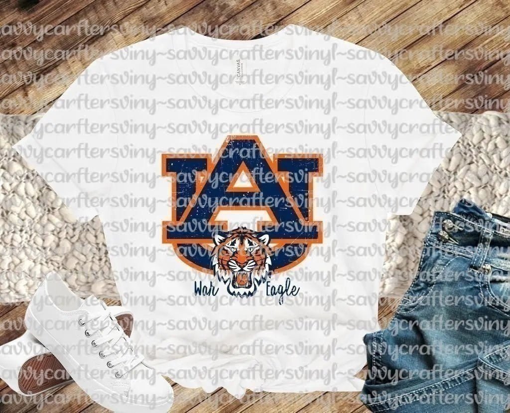 Auburn War Eagle Mascot Distressed - Savvy Crafters Vinyl & Gifts