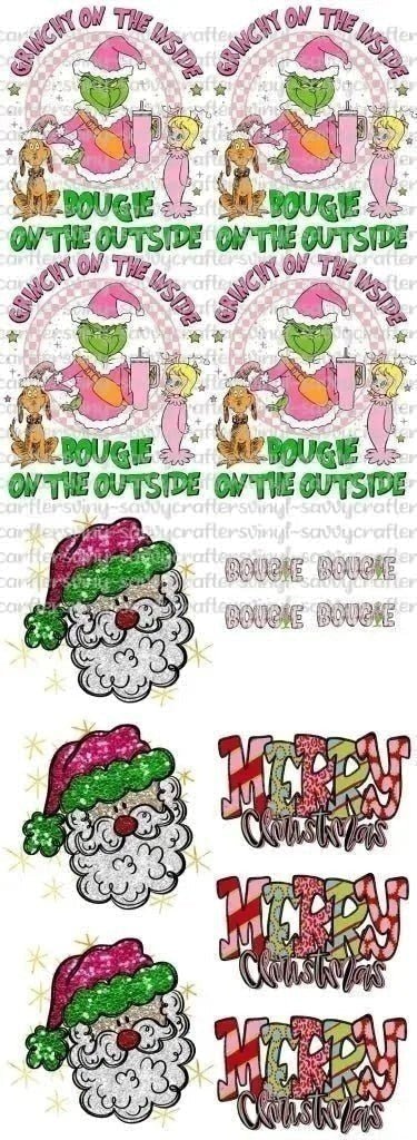 Bougie Grinchy Santa Merry Christmas - Savvy Crafters Vinyl & Gifts