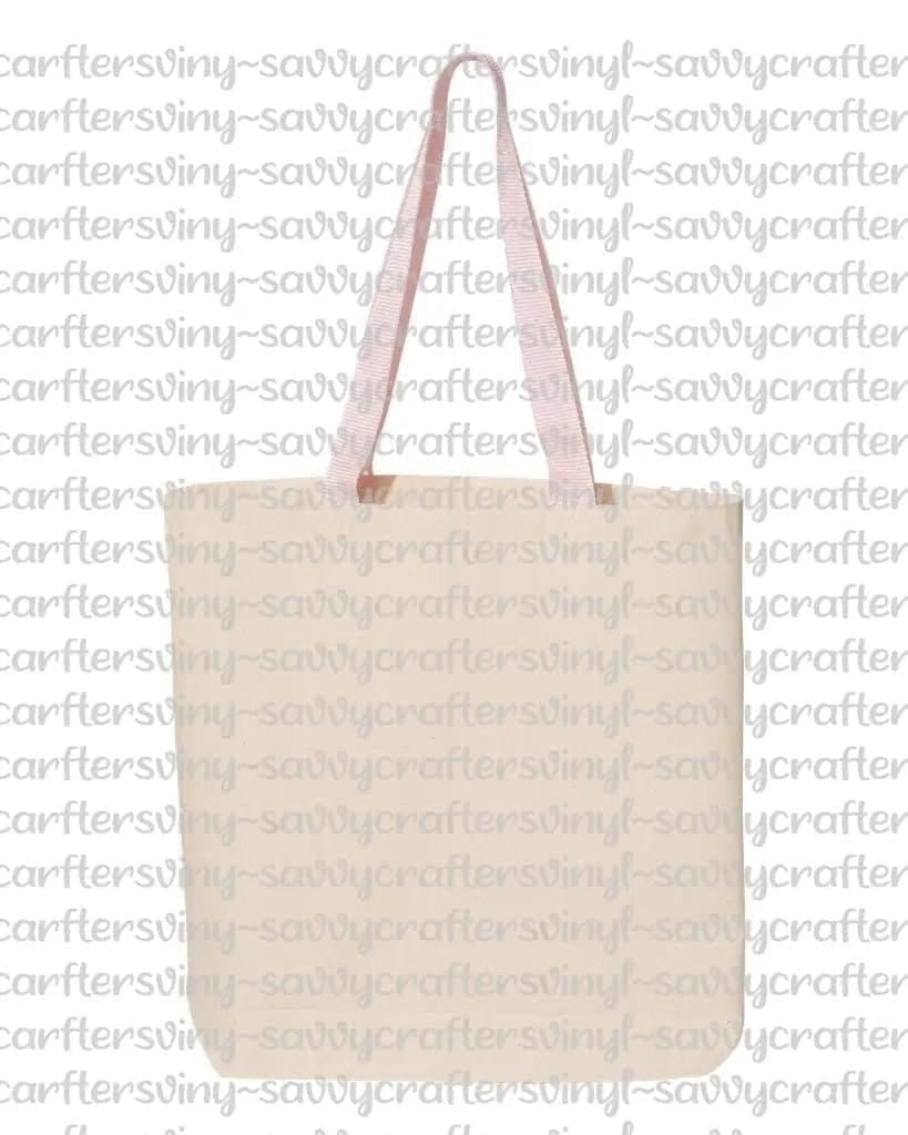 Canvas Tote with Multi Color Handles - Savvy Crafters Vinyl & Gifts