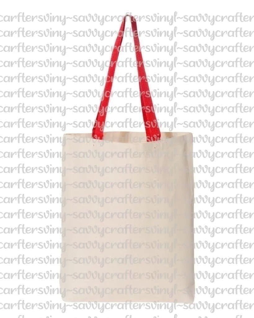 Canvas Tote with Multi Color Handles - Savvy Crafters Vinyl & Gifts