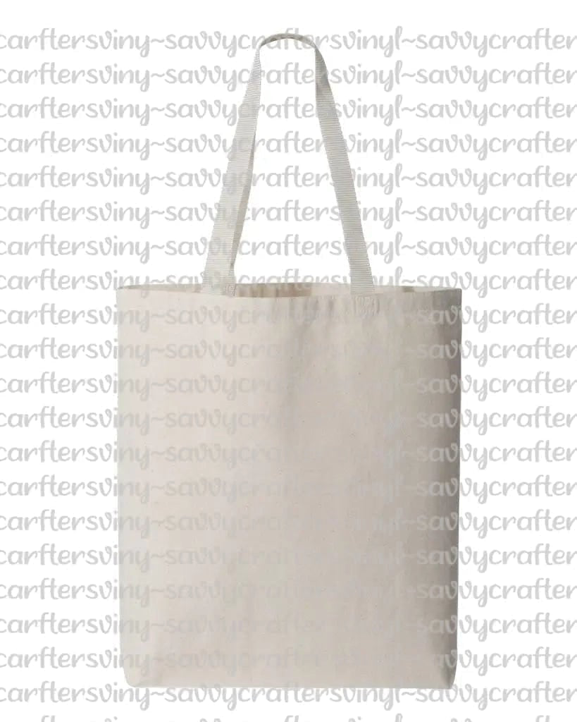 Canvas Tote with Multi Color Handles - Savvy Crafters Vinyl & Gifts