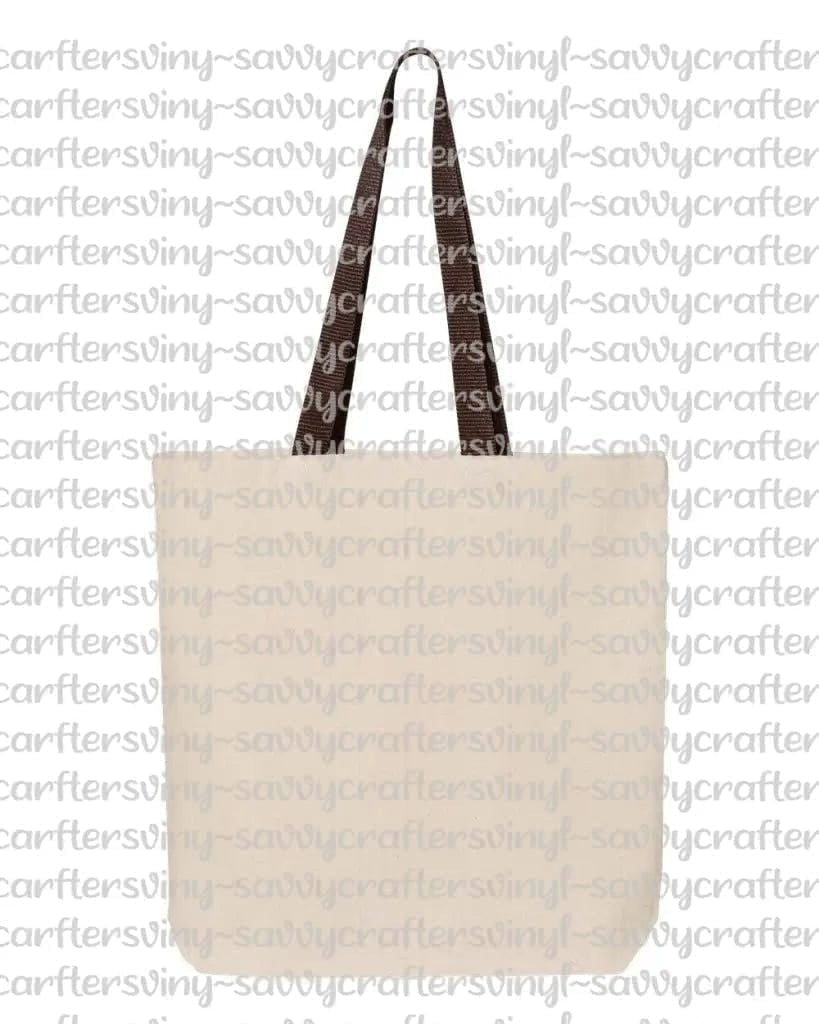 Canvas Tote with Multi Color Handles - Savvy Crafters Vinyl & Gifts