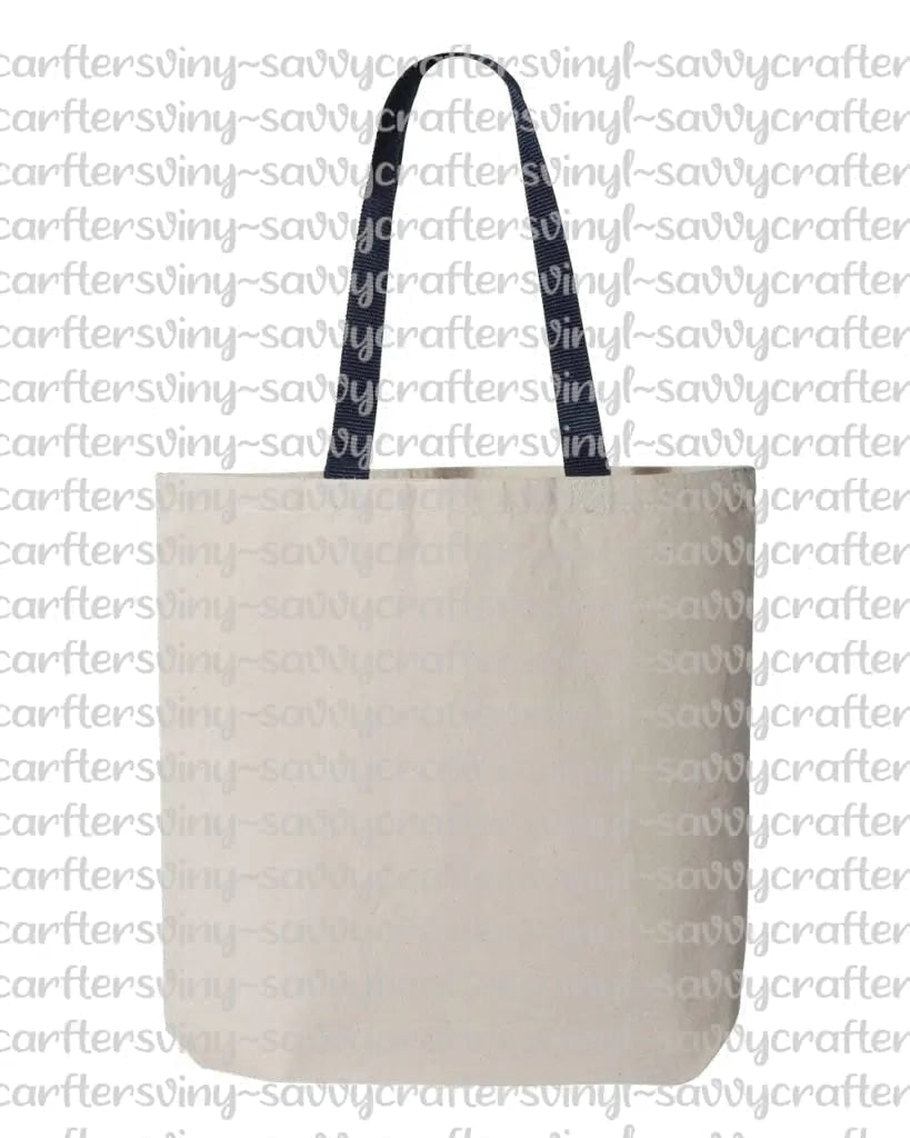 Canvas Tote with Multi Color Handles - Savvy Crafters Vinyl & Gifts