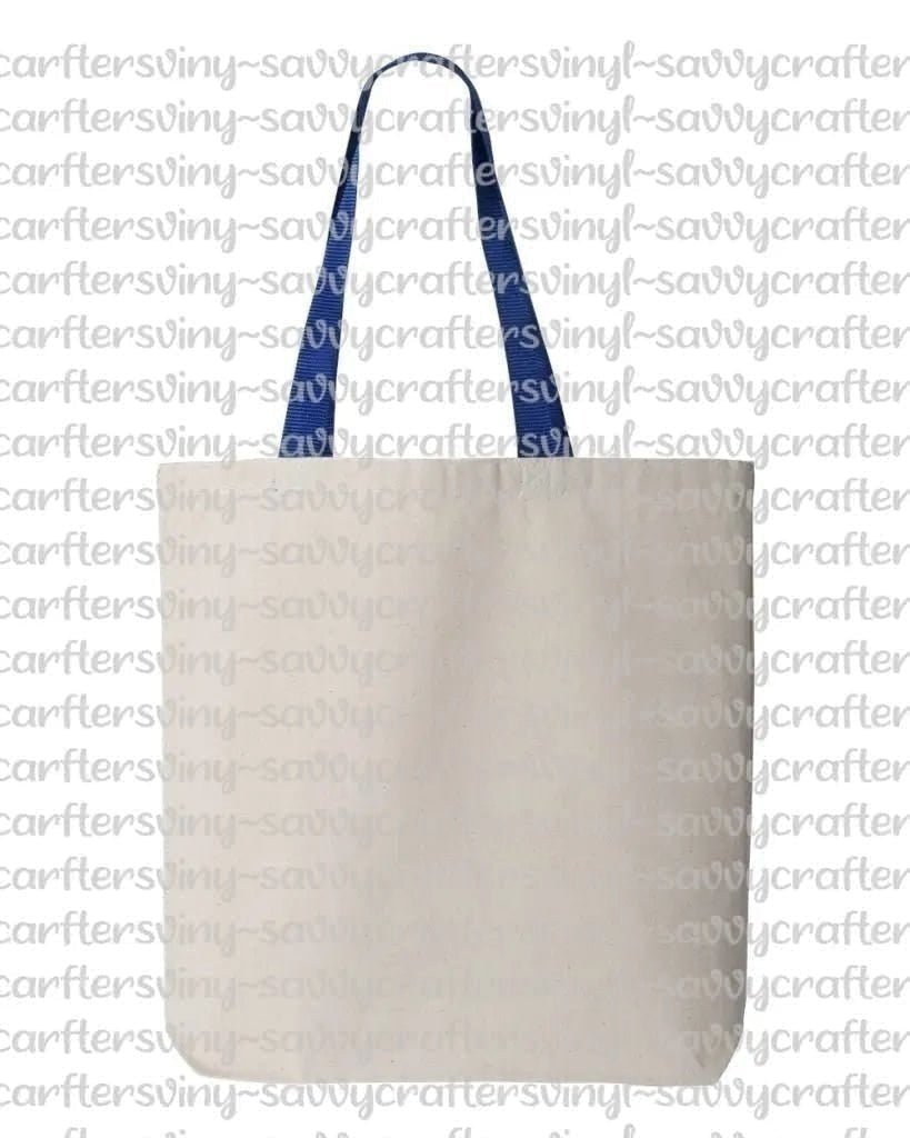 Canvas Tote with Multi Color Handles - Savvy Crafters Vinyl & Gifts