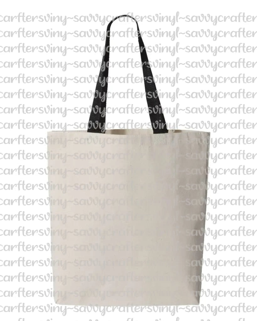 Canvas Tote with Multi Color Handles - Savvy Crafters Vinyl & Gifts