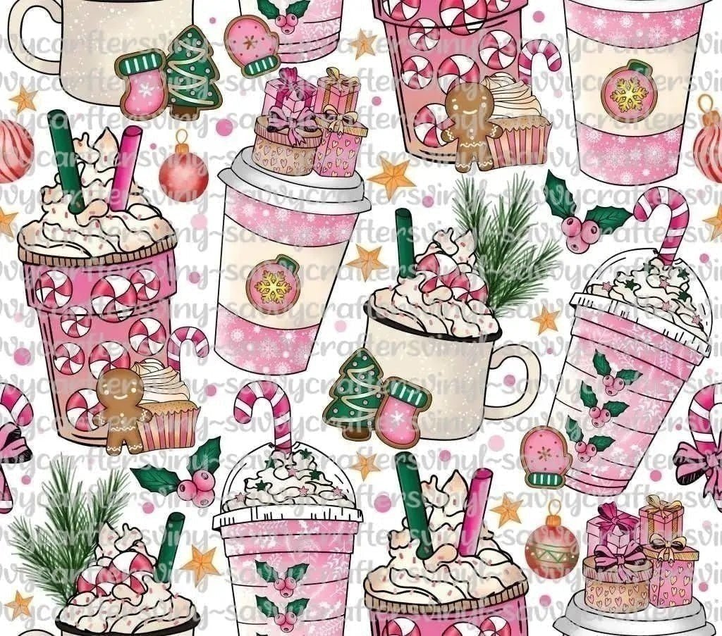 Christmas Pink Drink 20oz Tumbler Wrap - Savvy Crafters Vinyl & Gifts