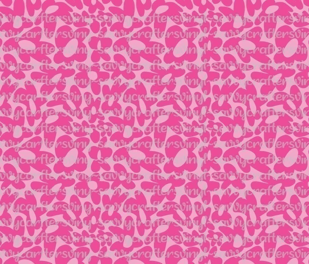 Groovy Pink Hand drawn Flower - Savvy Crafters Vinyl & Gifts