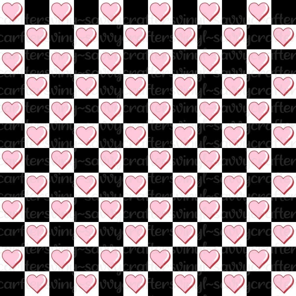 Heart Checker Pattern - Savvy Crafters Vinyl & Gifts