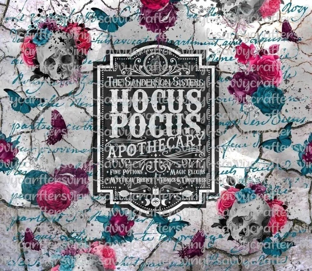 Hocus Pocus Apothecary Tumbler Straight Wrap 20oz - Savvy Crafters Vinyl & Gifts