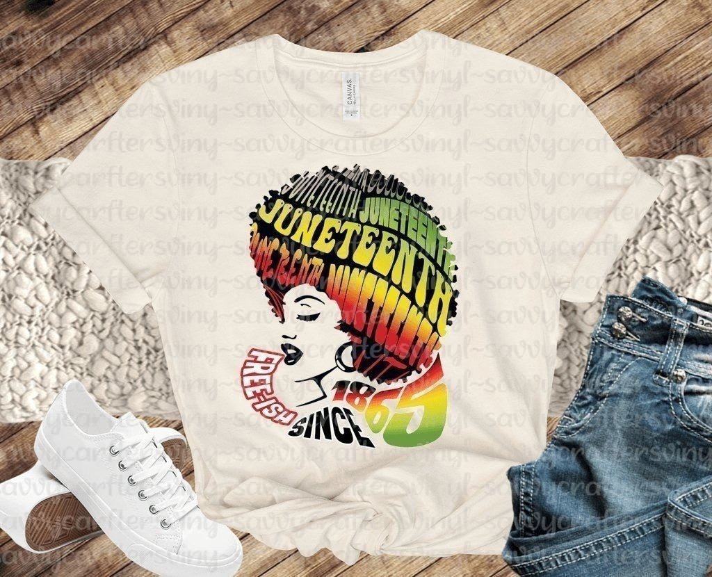 Juneteenth Black Woman Afro Speak Freeish (exclusive) - Savvy Crafters Vinyl & Gifts