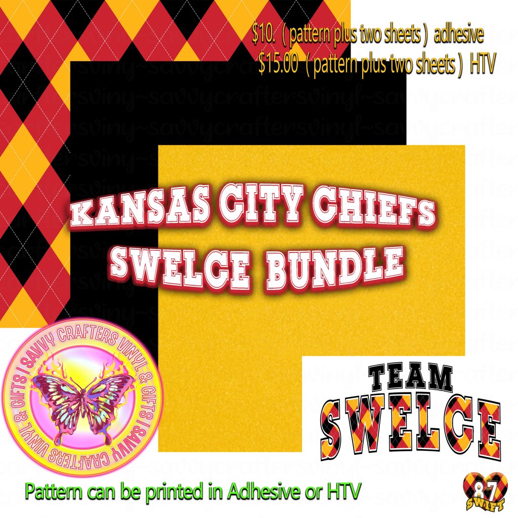 Kansas Chiefs Swelce Vinyl Pattern Bundle - Savvy Crafters Vinyl & Gifts