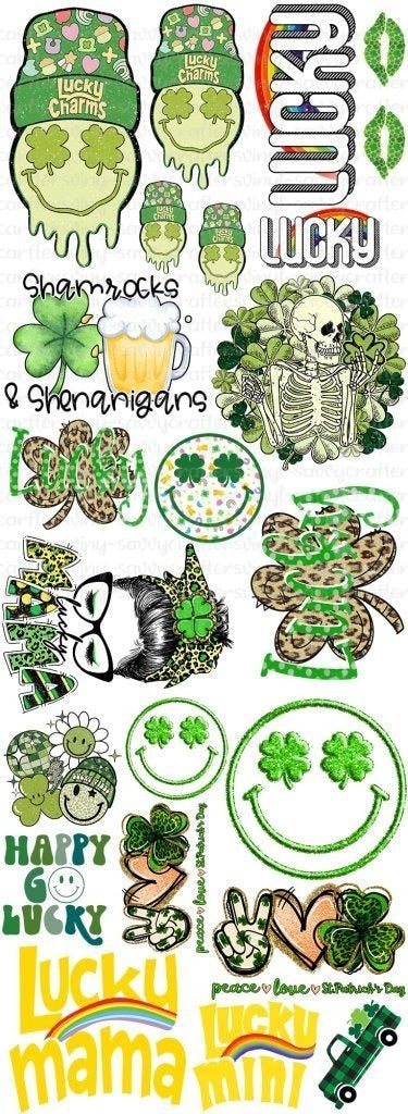 Lucky Mama & Mini - St. Patrick's Day Gang Sheet 2 - Savvy Crafters Vinyl & Gifts