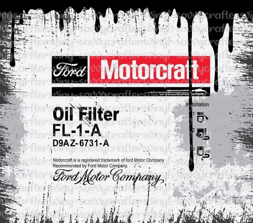 Motorcraft Oil Filter 20oz Tumbler Wrap - Savvy Crafters Vinyl & Gifts