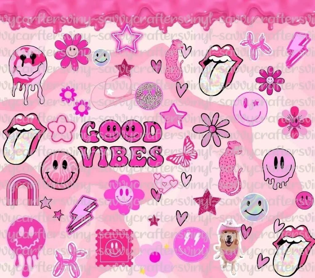 Preppin Good Vibes 20oz Tumbler Wrap - Savvy Crafters Vinyl & Gifts