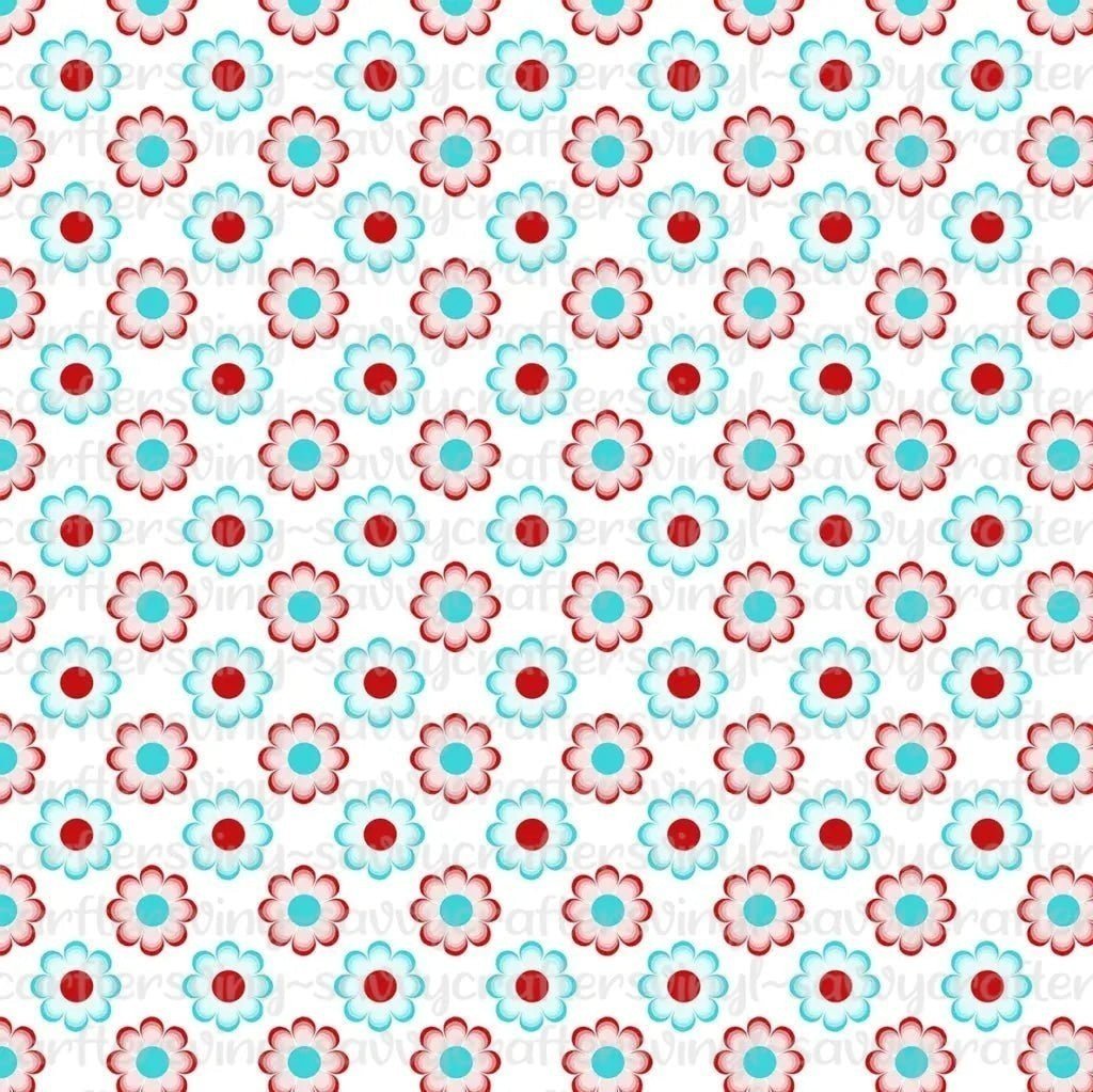 Red Light Blue Red Pattern READ Collection 2 (9 Colors) - Savvy Crafters Vinyl & Gifts