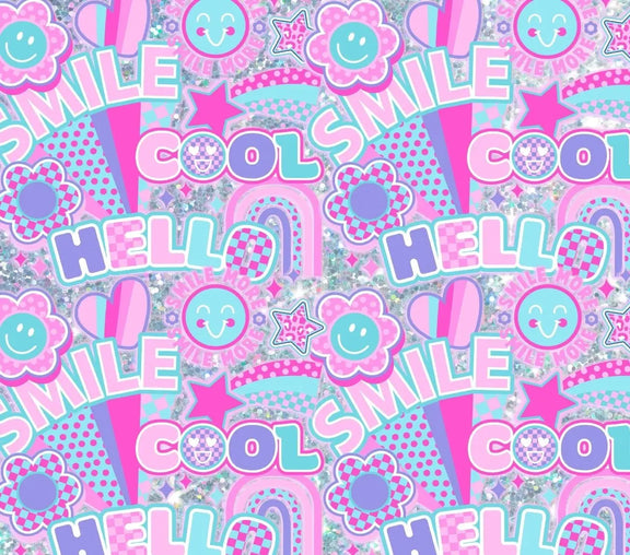 Trendy Collage Hello Smile Cool Tumbler Wrap – Savvy Crafters Vinyl & Gifts