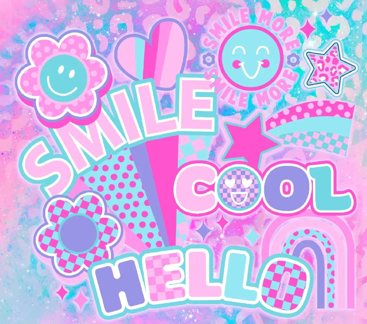Trendy Hello Smile Cool Tumbler Wrap - Savvy Crafters Vinyl & Gifts