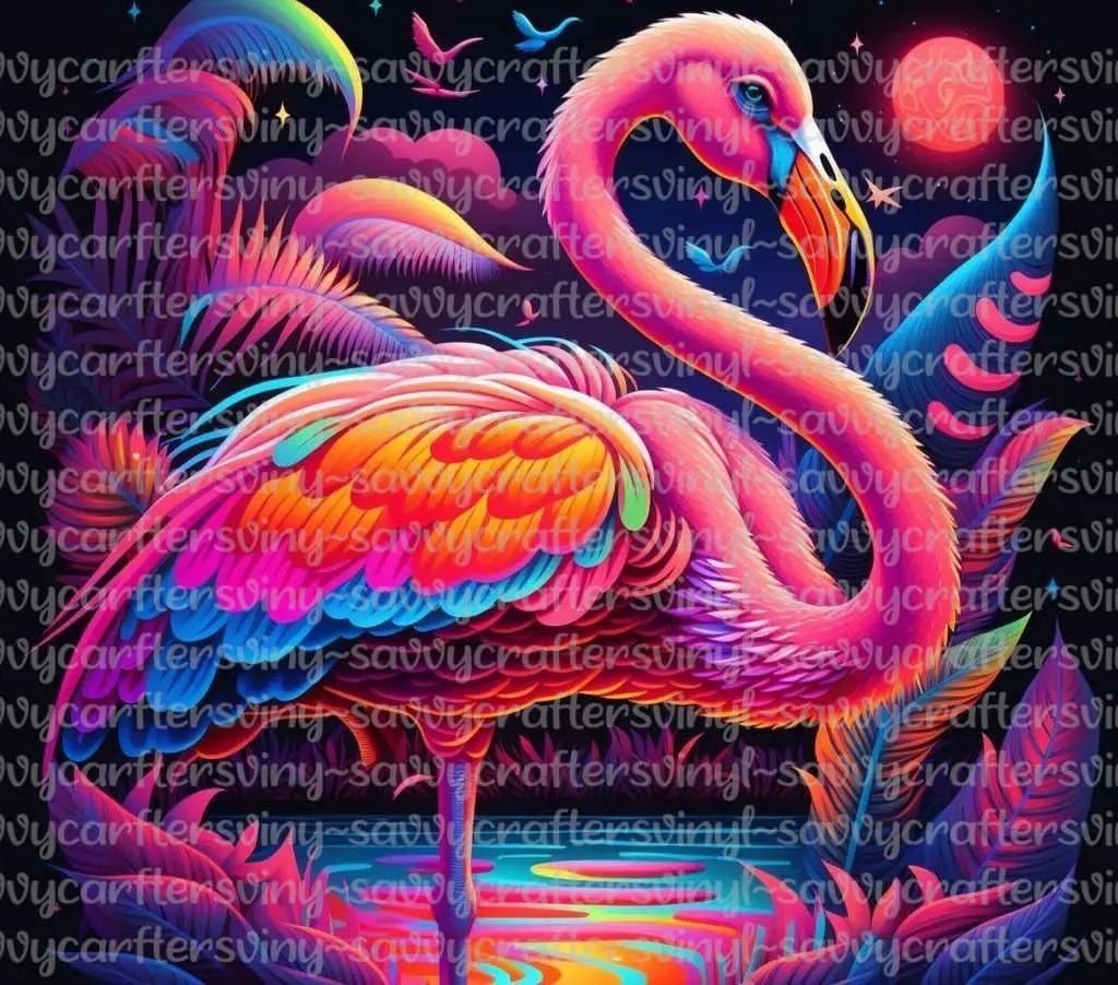 Vegas Flamingo 20oz Tumbler Wrap - Savvy Crafters Vinyl & Gifts