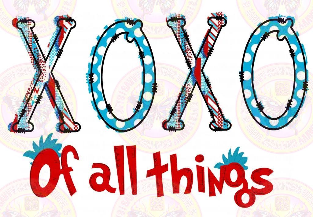 XOXO Red Blue Seuss Inspired - Savvy Crafters Vinyl & Gifts